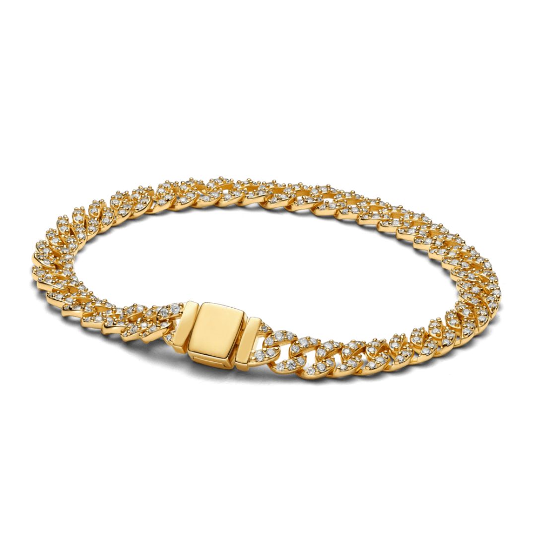 Moissanit cubansk armbånd | Guld