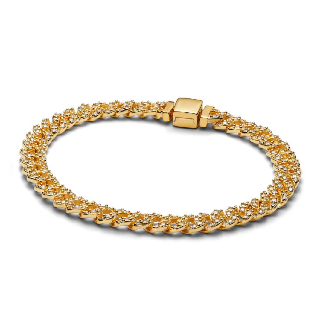 Moissanit cubansk armbånd | Guld