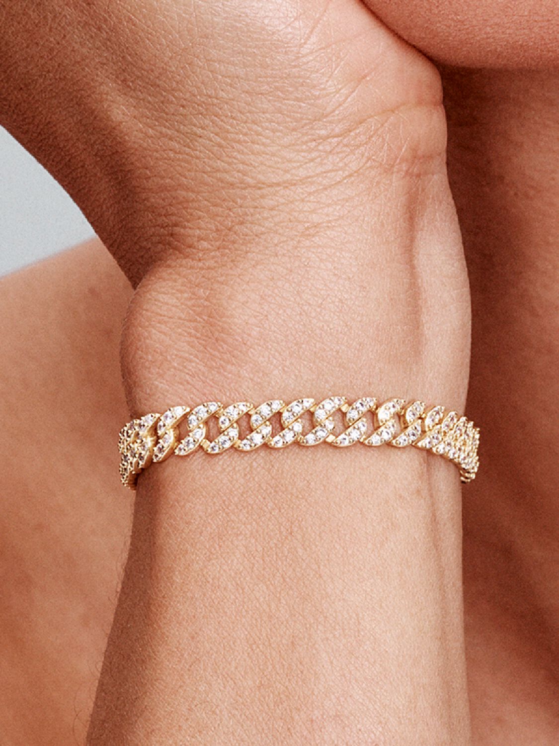 Moissanit cubansk armbånd | Guld